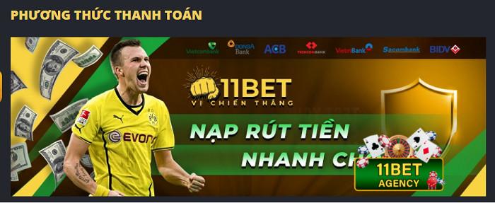 11bet us cung cấp nhiều phương thức giao dịch