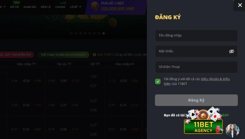 Cách đăng ký tài khoản 11Bet Club đơn giản