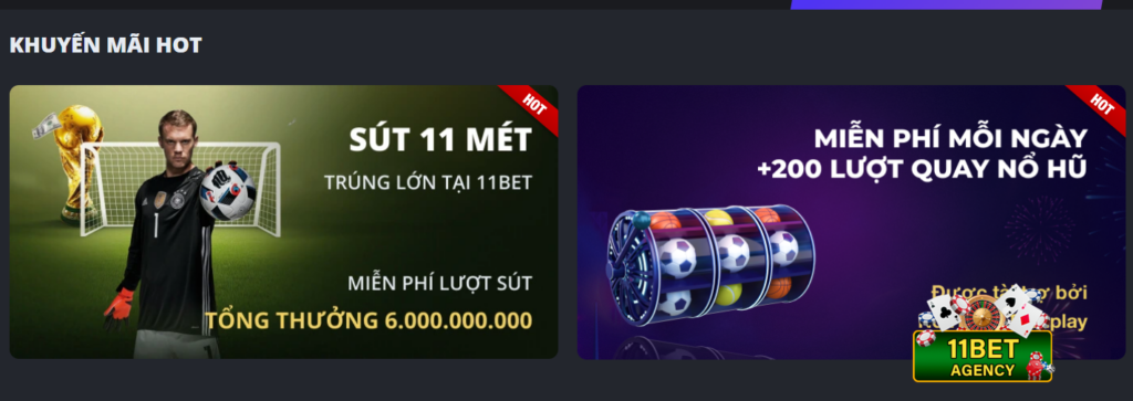 Vô vàn khuyến mãi hấp dẫn tại 11bet pro